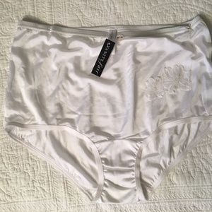 WHITE - Vintage Sears Vanity Fair 100% Nylon Satin Panties. XXL 36" to 42" waist